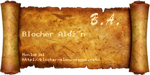 Blocher Alán névjegykártya